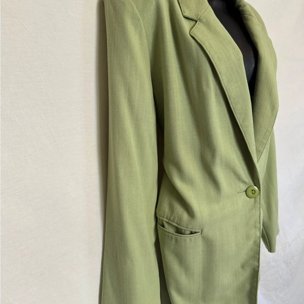 B-2 Courtenay PLUS SIZE 18W Green Linen Blend Blazer Suit‎ Jacket